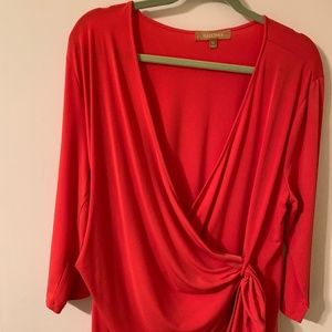 Ellen Tracy, Melon Colored wrap top, very flattering, Size XL